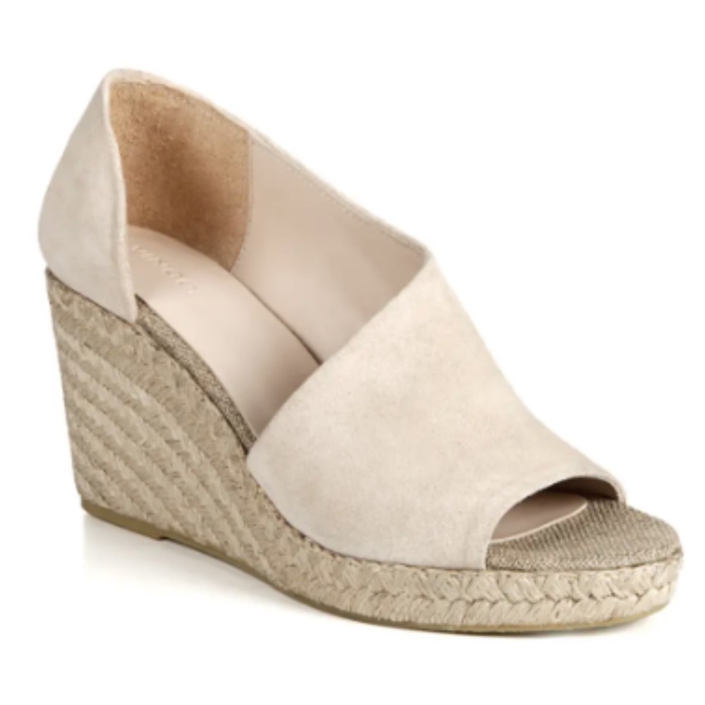 Vince Sonora Suede Asymmetrical Wedge Espadrilles Sz. 8.5